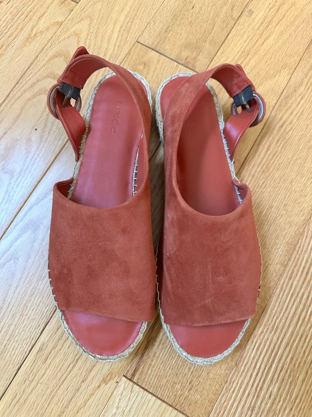 Vince W's Suede Espadrilles Slingbacks Rosewood Size 9